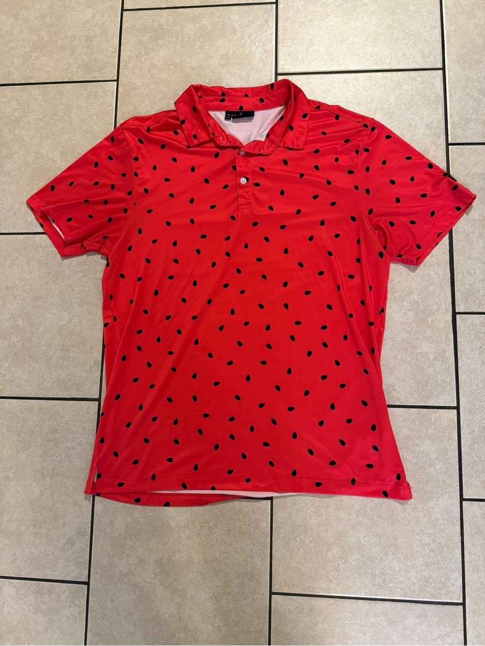Yatta Golf Red Watermelon Print Polo Medium